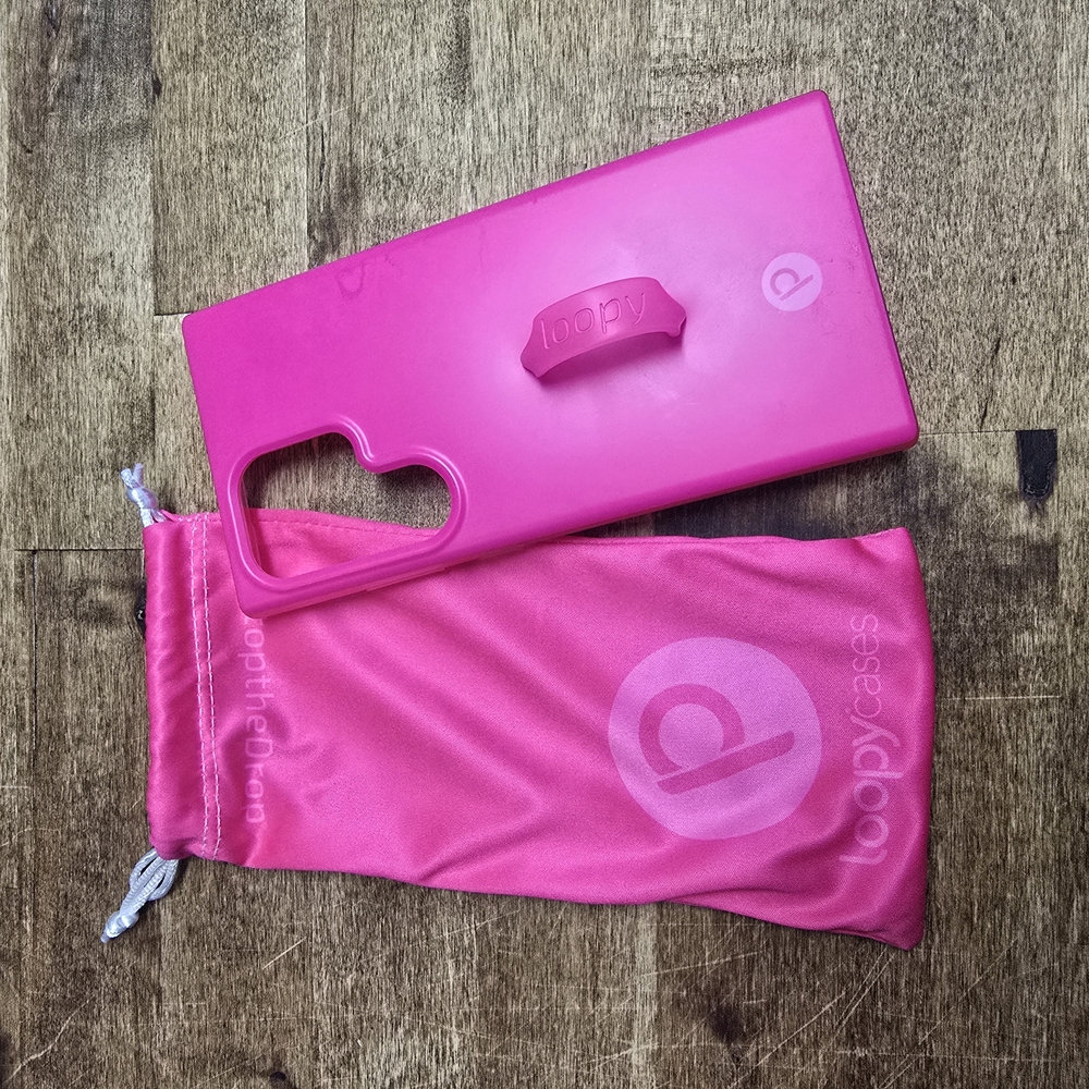Loopy Pink Phone Case with Pouch